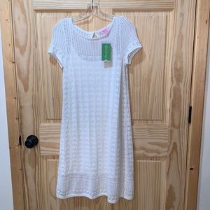 Lilly Pulitzer resort white lined crochet lace dress size M